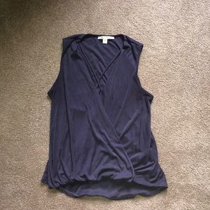 medium dark purple v-neck shirt